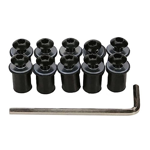 

LOYELEY Screen Bolts, Set of 10, M5 5mm Bolts, Well Nuts, Windshield Screws, Windscreen, Cowl and Screen Fixing, Washers and Hexagonal Wrench Inc
