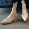 Fashion Pointed Toe Marie Janes Women Sandals Naked High Heels Shoes Woman 2025 Trend Pumps Elegant Dress Summer Shallow Sandalias Mujer
