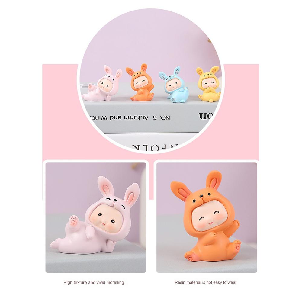 Cartoon Decorative Ornaments Environmental Friendly High Quality Vivid Lovely Reusable Rabbit Ornaments Non-toxic Healthy Safety