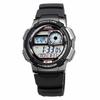 Casio AE-1000W-1BV World Time Digital Men's Watch, Black/Gray Metallic, Overseas Model