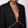 Fashion Rhinestone One-Piece Necklace Breast Chain Sexy Bikini Body Chain Jewelry Accessories Women'S Crystal Nightclub Clothing