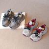 Girls velvet dad shoes autumn and winter new girls versatile silver platform shoes boys lightweight sneakers
