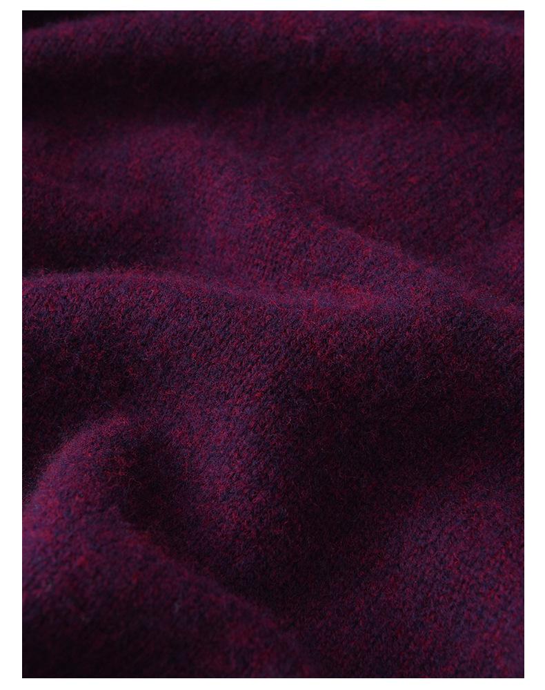 Men's Autumn Winter Cashmere Round Neck Thin Fashion Pullover Loose Wool Knit Sweater