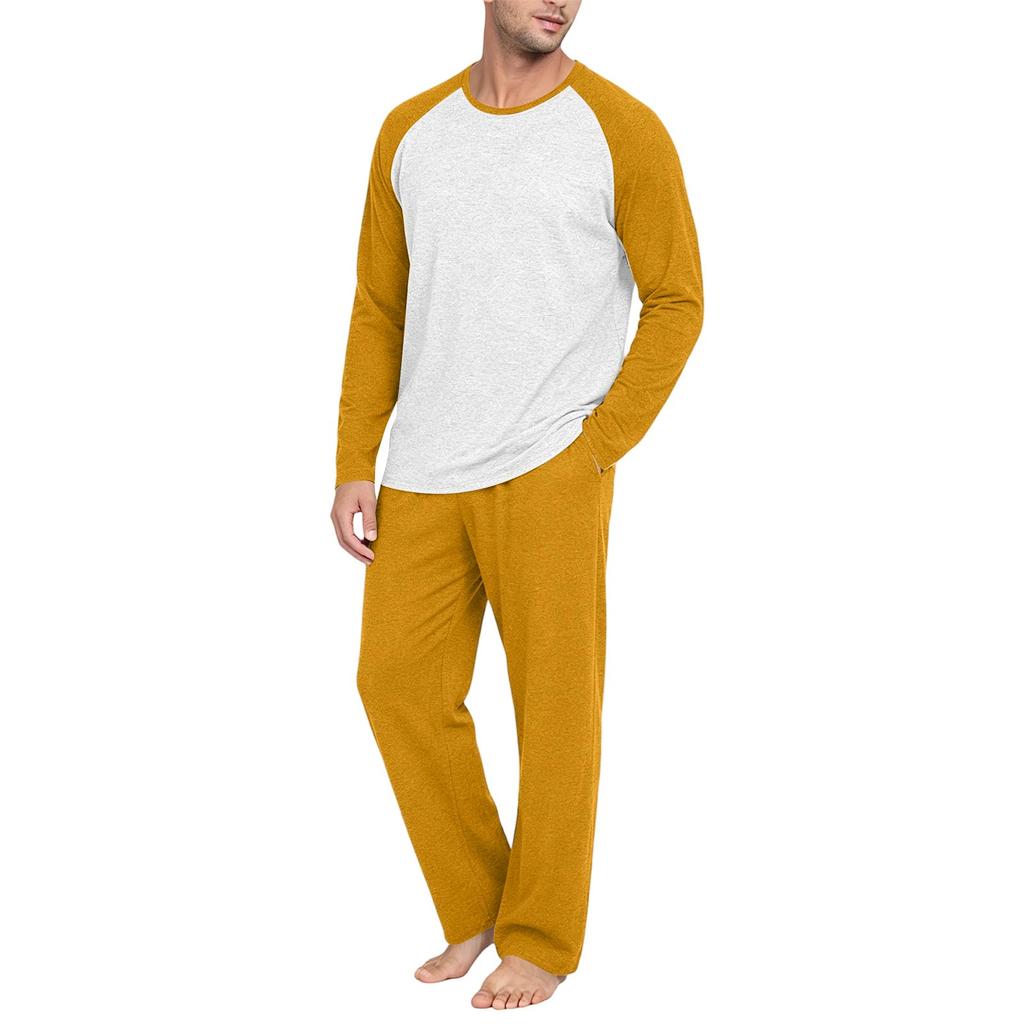 Men's Pajama Set Long Sleeve Loungewear for Sleep and Relaxation