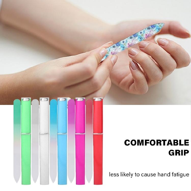 5Pcs Glass Nail File with Case Crystal Fingernail Files Set Double Sided Finger Nail Files Professional Manicure