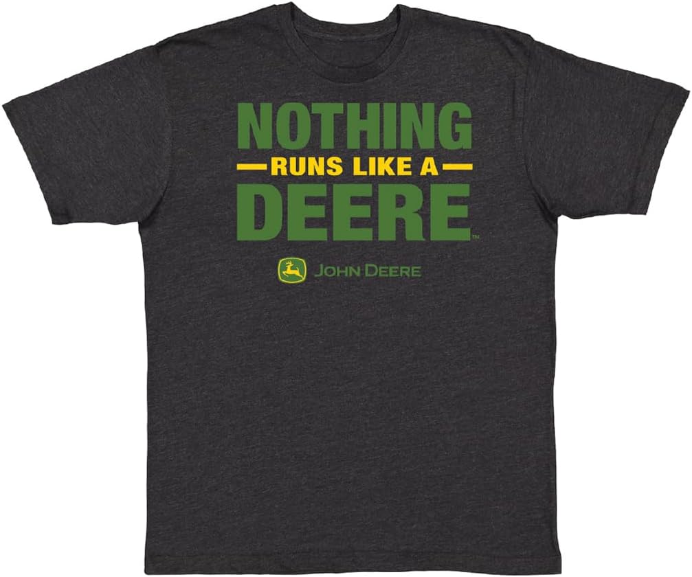 John Deere Mds1254 Nothing Runs Like A Deere-Heathered-Black-Large Unisex T-Shirt XXXXL