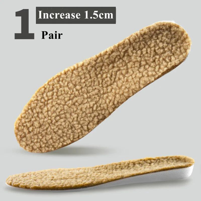 winter Wool warm and cold resistant insoles men and women Invisible height increasing insole Comfortable shock-absorbing insole EU35-36