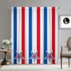 Red White Blue Striped Curtains Set of 2 Eyelet Polyester Light Filtering for Living Room Bedroom Decor