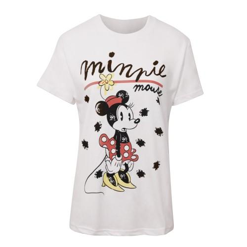 Disney Womens/Ladies Minnie Mouse Scribble T-Shirt