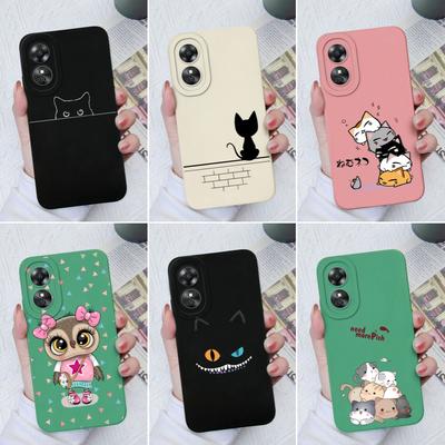 Telefon Fällen Für OPPO A15 A15S A16 A17 A17K A35 A52 A1 A1Pro Stoßstangen Nette Katze Cartoon Kamera schutz weiche Silikon Abdeckung Für OPPO Fundas Coque