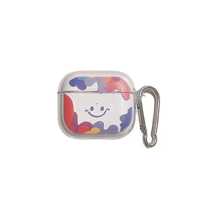 Ins Personalized Smiley Face Graffiti Suitable for Apple AirPods 1 /1/1 Generation Protective Case Cover Pro Bluetooth Headset Soft Case