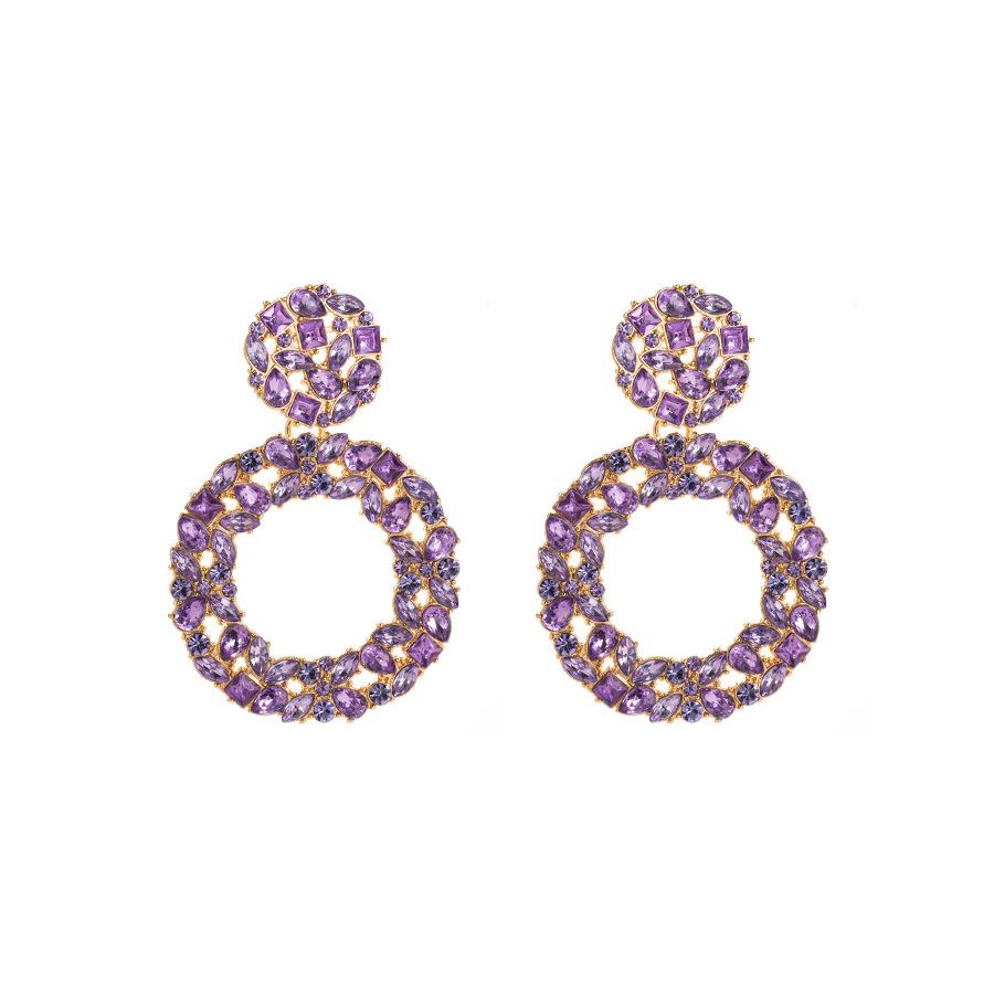 

Fashion Earrings - Women s Ear Pendants - Multi-layer Geometric Circular Personalized and Exaggerated Earrings фіолетовий