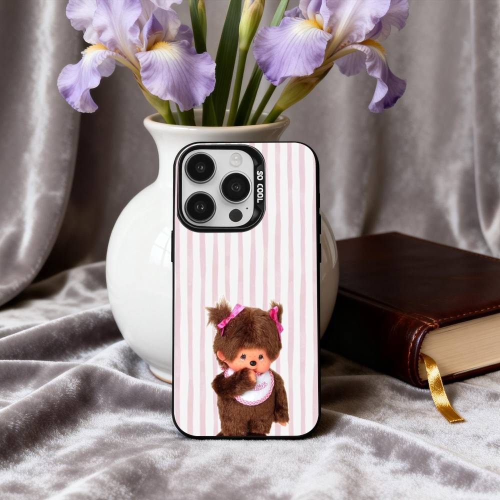 C-Cute M-Monchhichis-S Phone Case For iPhone17,16,15,14,13,12,11 Plus,Pro Max Black Candy silver phone case