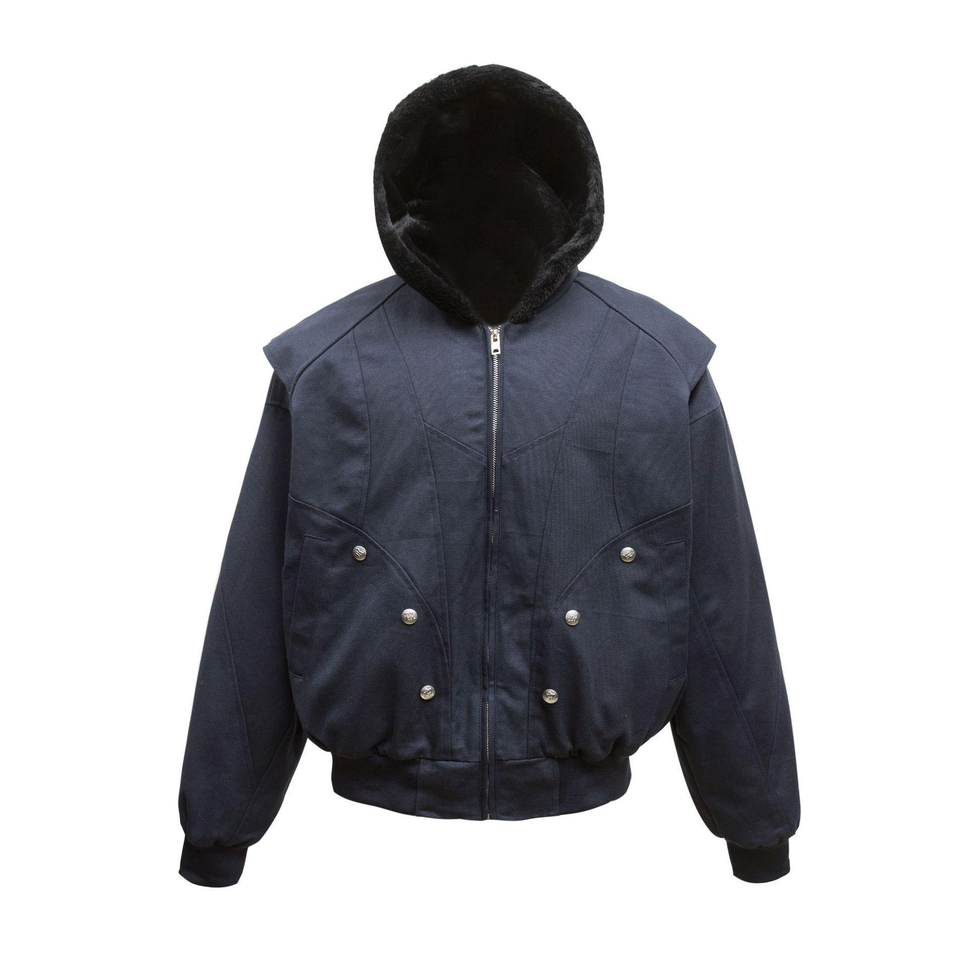 Zuoshan Diao Unisex Winter Hooded Jacket - Velvet Lined, Loose Fit, Cotton Workwear 2XL