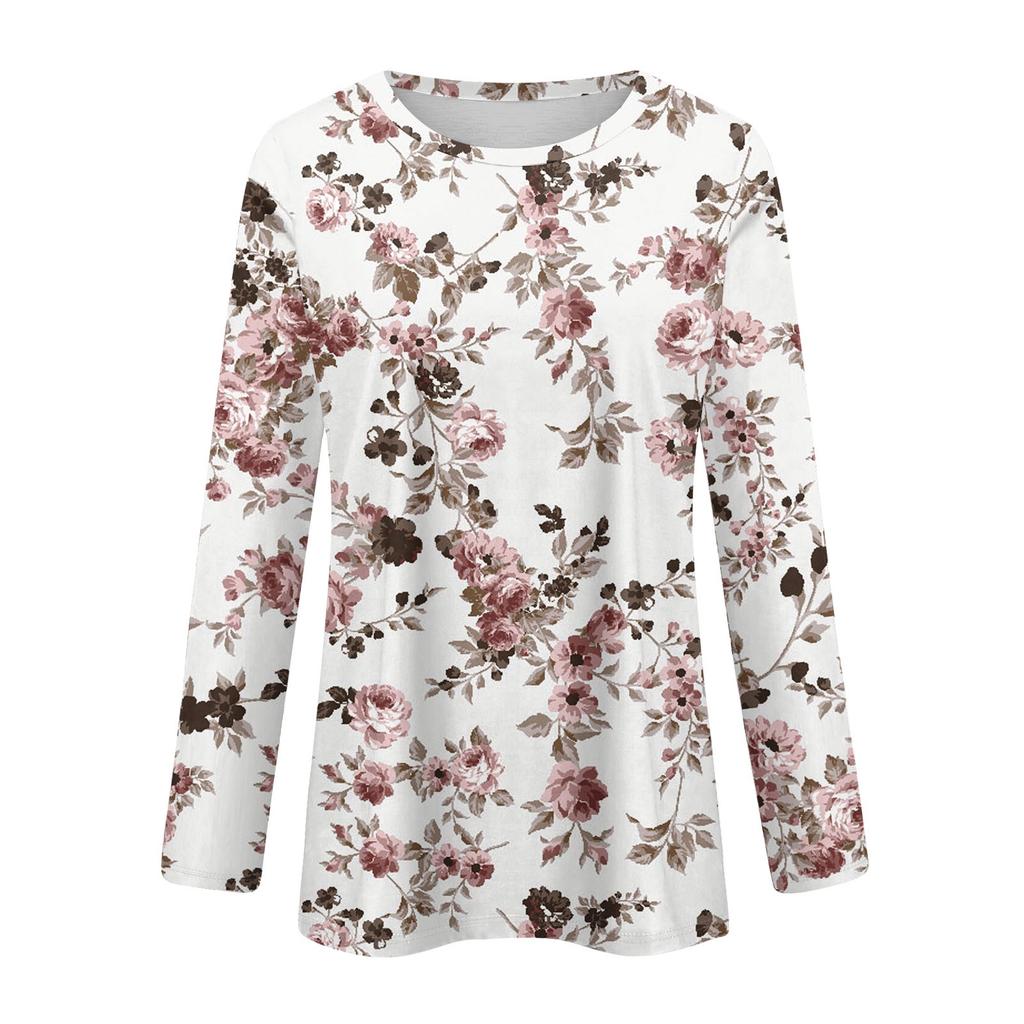 Langarmshirts für Damen, niedlicher Aufdruck, Grafik-T-Shirts, Blusen, lässig, Übergröße, Basic-Tops, Pullover