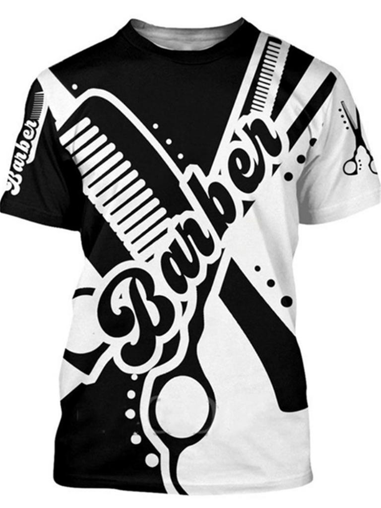 Pánské tričko Summer Barber Vzor Tisk Vysoce kvalitní Pánský Top Halenka pro každý den Volný čas Sváteční cestovní košile Oversized Wear Měkký