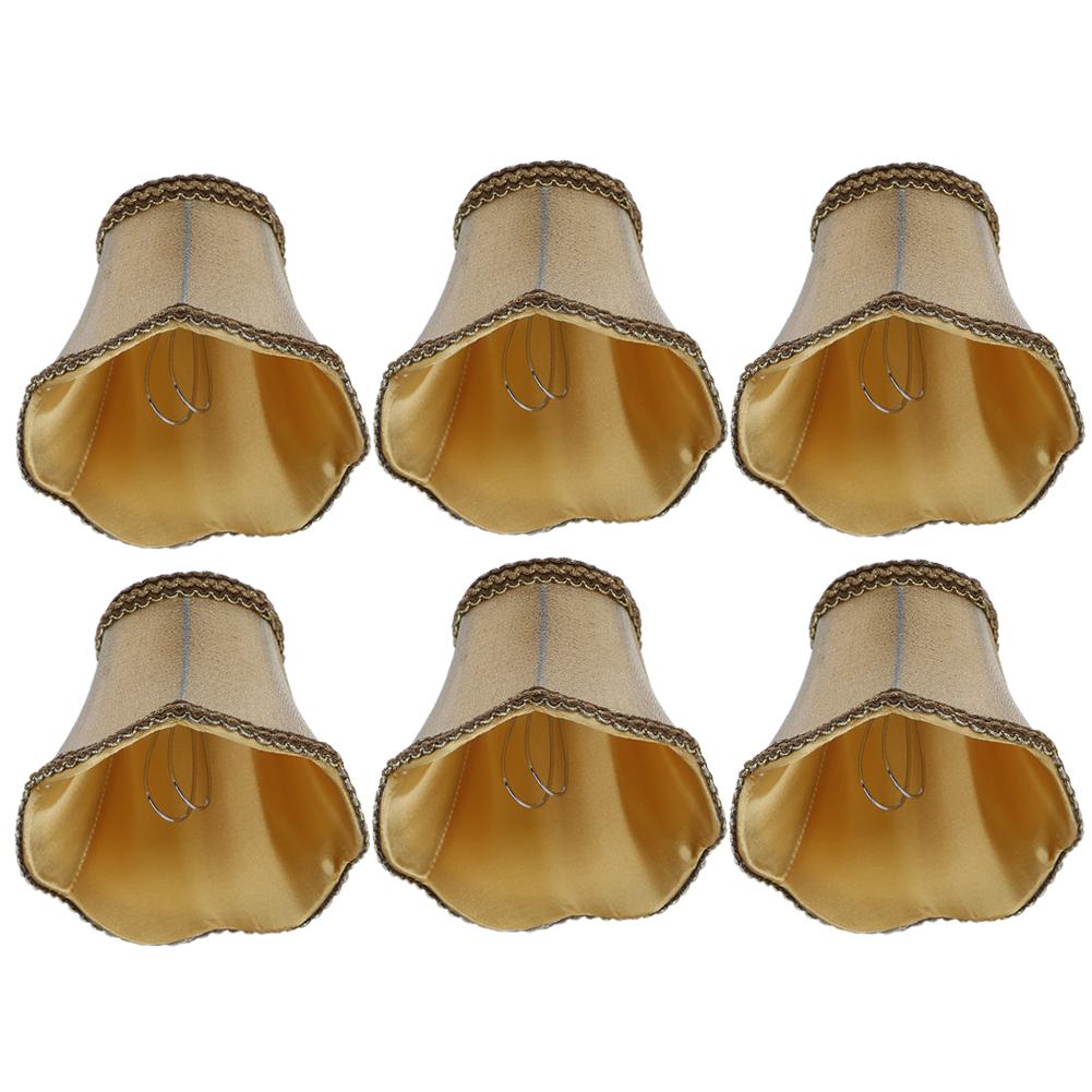 6Pcs Household Fabric Lampshade Table Lamp Cover Accessory for E14 Chandelier Wall Light