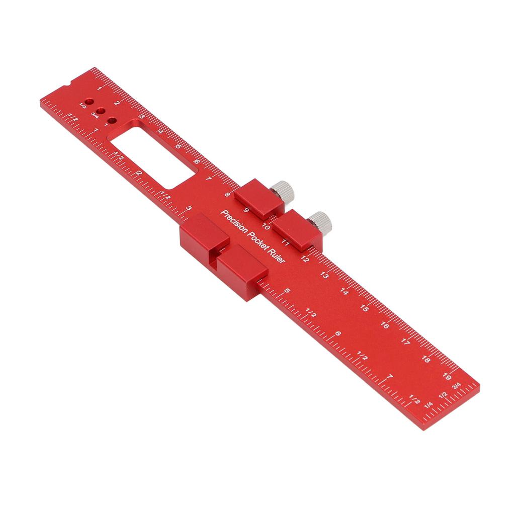 Scribing Ruler Aluminum Alloy High Accuracy Portable Metal Slide Ruler Woodworking Tool 200mm