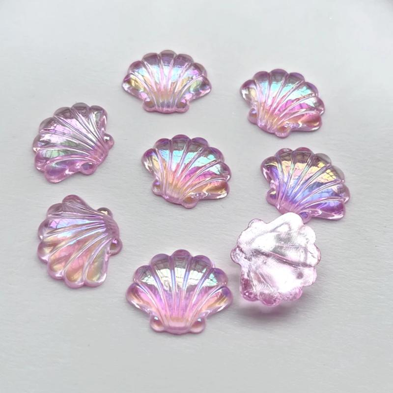10 Pieces 27*22mm Beautiful AB Color Shell Crystal Rhinestone Flat Back Scrapbook Shell Crystal Rhinestone