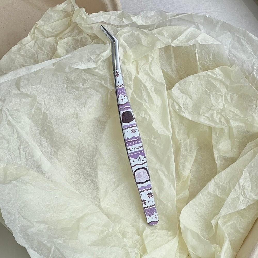 Anti-static False Eyelash Tweezers Stainless Steel Eyelash Curler Beauty Makeup Tools Ice Cream
