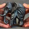 3D Printed Elephant Figurine, One-Piece Molding, Cute Simulated Elephant Model, Desktop Ornament for Home, Bookshelf Decoration
