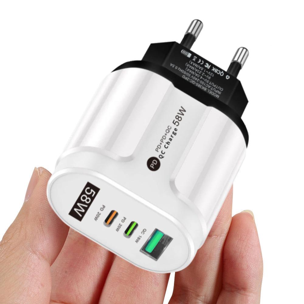 GaN European Standard PD33W QC3.0 Multi-Port Charger with 9V/12V Fast Charging
