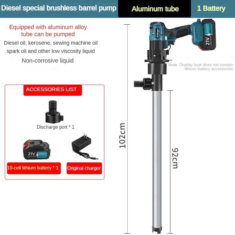 Portable Lithium Battery Oil Diesel Pump Special Brushless Oil Barrel Pump High-power Rechargeable Refueling Pump