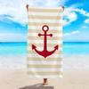 Nautical Anchor Print Beach Towel Soft Peach Skin Fabric Quick Dry Microfiber Summer Travel Vacation Swimming Pool Bath Towel