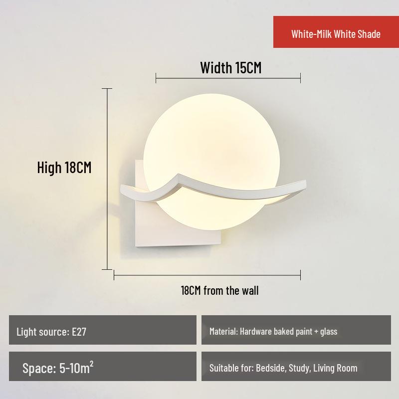 

Светодиодный стеклянный настенный светильник в скандинавском стиле для спальни, прихожей и гостиной Without Bulb