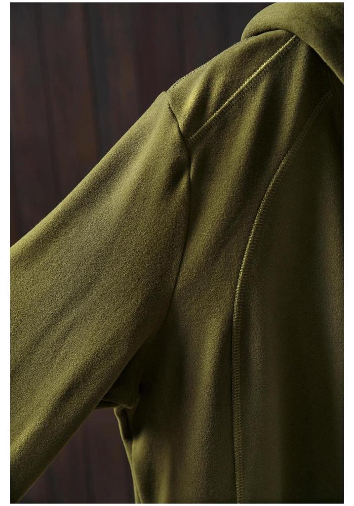 Autumn/Winter Half-Zip Stretchy Hooded Pullover Top