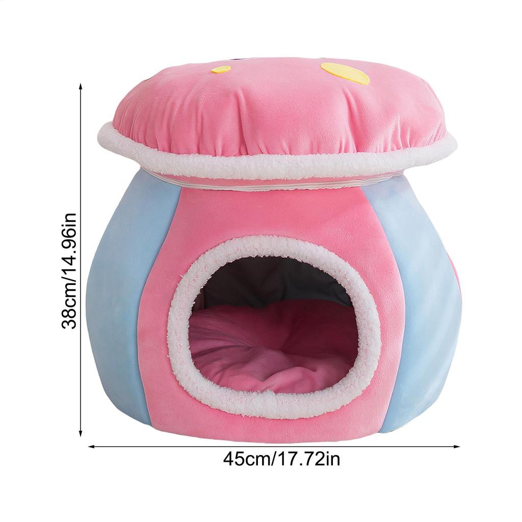 Cute Cat Bed Winter Warm Sleeping Nest With Removable Mat Cat Nest Bed For Puppy Animal Indoor Living Room Bedroom Balcony