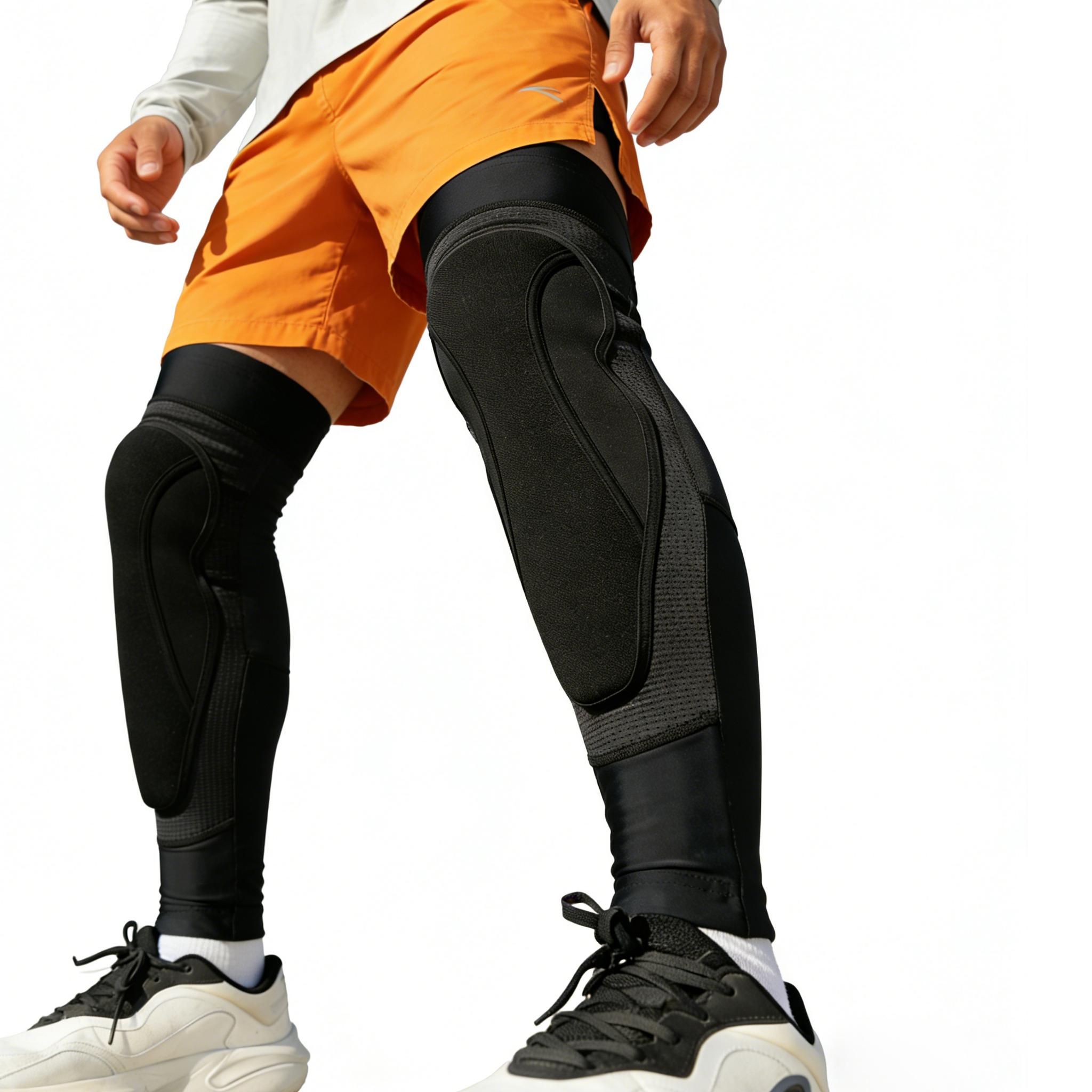 Sports Soft Compression Soccer Shin Guard Sleeve Protector MTB Shin Guard with Sponge Honeycomb Pad for Football Soccer S чёрный