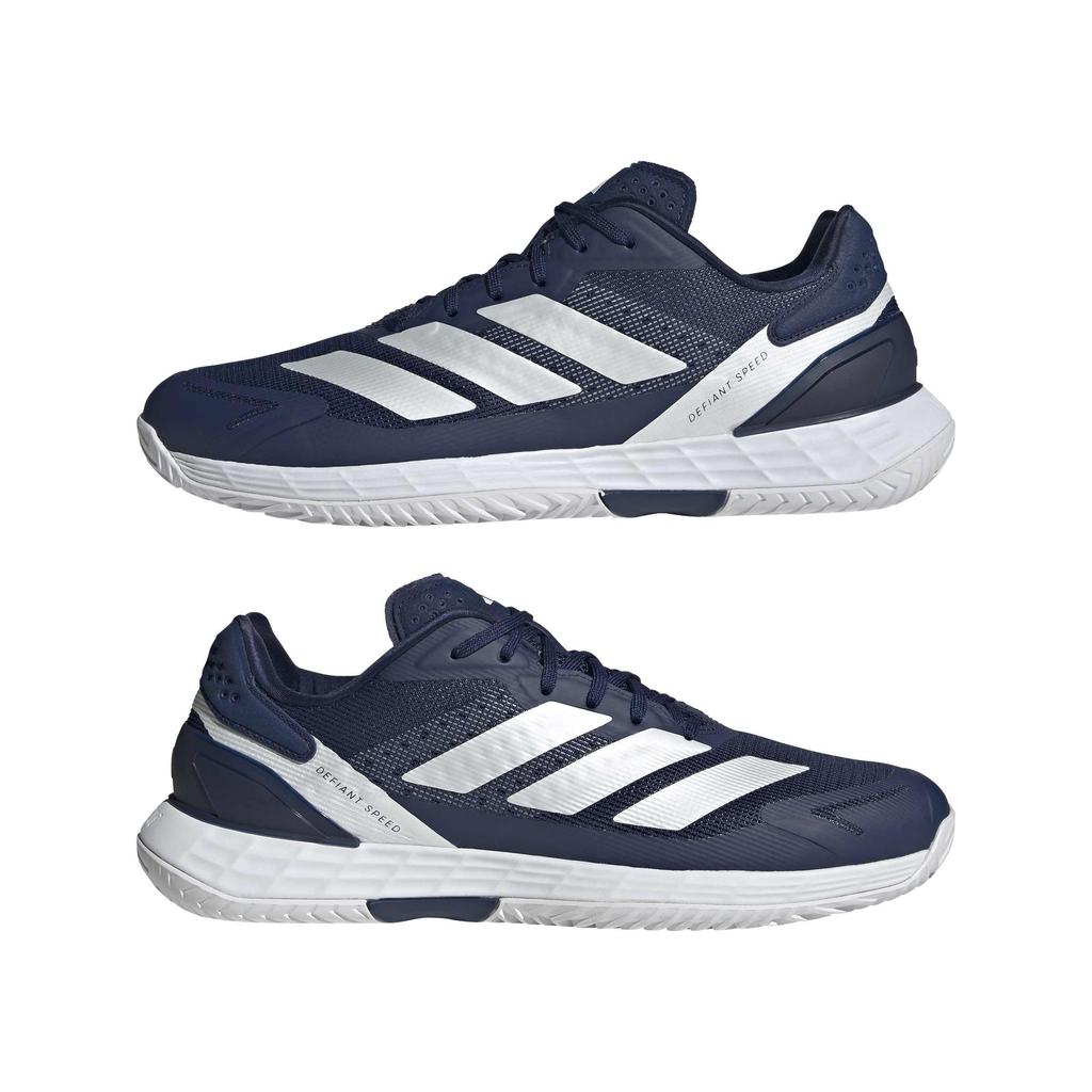 Adidas Defiant Speed 2 Tennis Dark White Size cm Shoes, Unisex, Adult, NKD59, Blue/Zero Metallic/Footwear (KI8419), 25.0