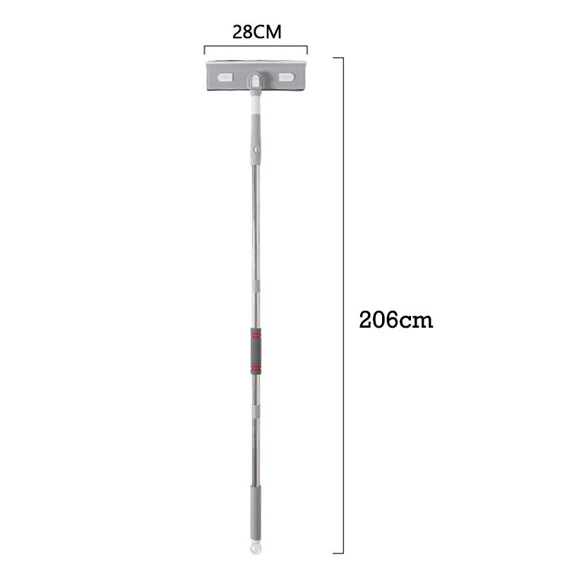 144/206CM Removable Window Cleaning Brush with Silicone Scraper Long Handle Clean Mop for Glass Floor Car Home Cleaning Tool