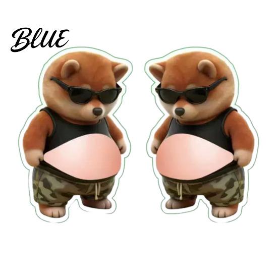 Adhesive Animal Sticker 1 Pair Elastic Belly Anxiety Stress Relief Fat Tummy Decal Dog Cat Horse Pinch Silicone Anti-collision