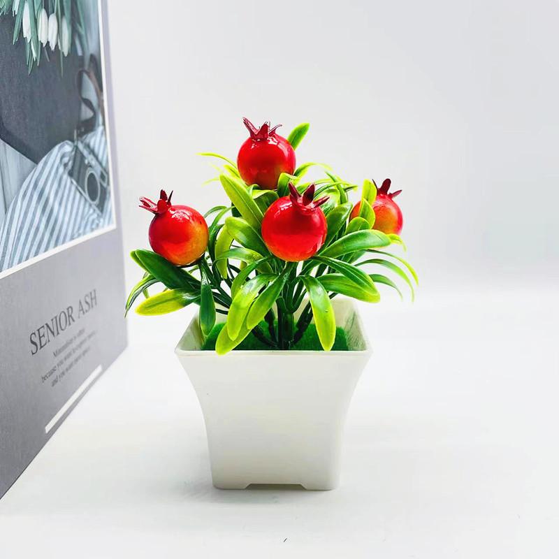 Fruit Red Orange Chili Pomegranate Simulated Potted Artificial Flower Plastic