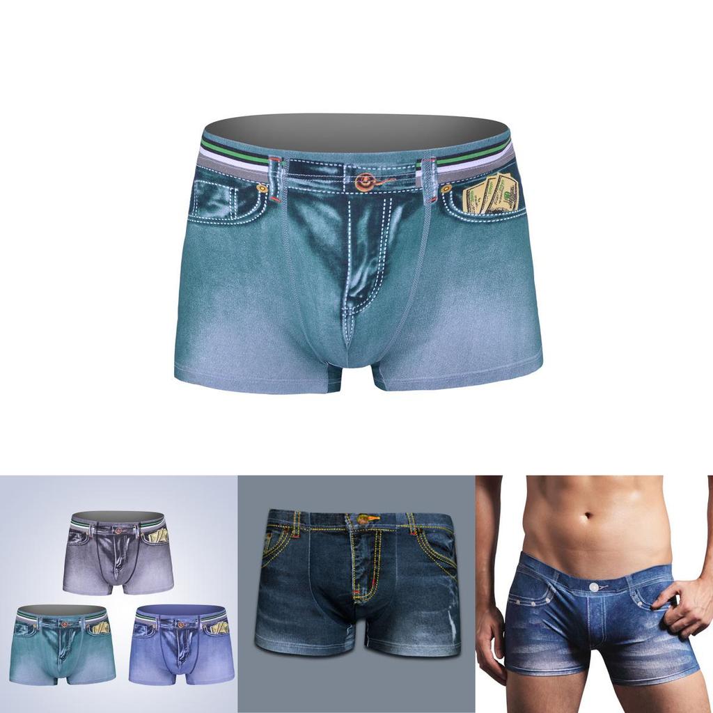Hochwertige Herren-Baumwollshorts im europäischen und US-Stil Denim-Jeans Unterwäsche für Komfort
