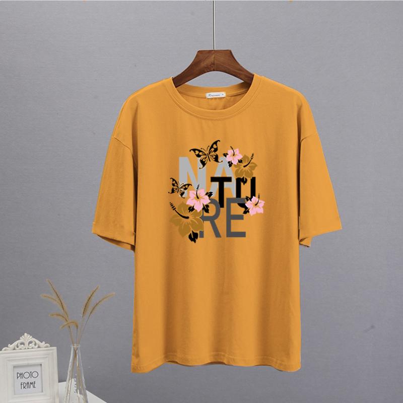 Shellsuning Vintage Graphic Harajuku Trička s potiskem Dámské 100% bavlna O Krátký rukáv Měkké trička Dámská Jednoduchá estetická trička