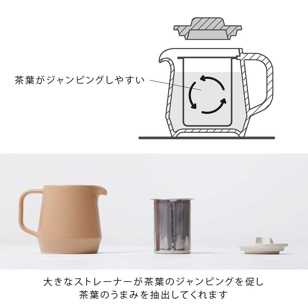 Ideaco Teapot, 450ml, Brown/Sand White