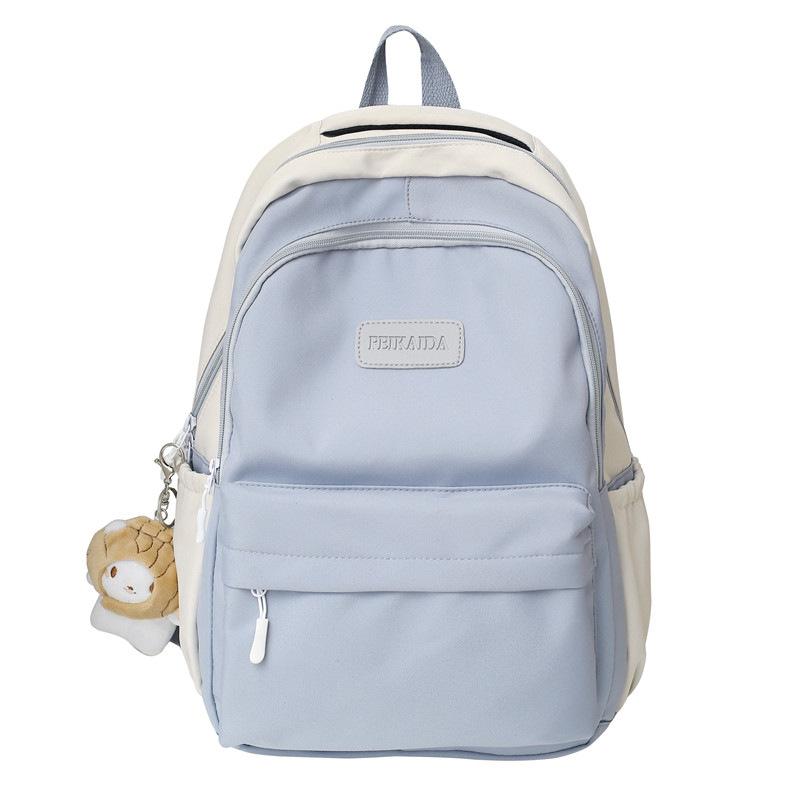 College Student Schoolbag Creative New Female Student Fashion Backpack Contrasting Color Simple Large Capacity Lightweight Backpack