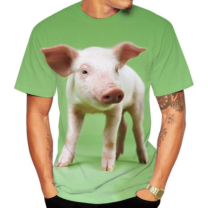 Popular 3D Art Design of Cute Pigs In Summer, Youthful Fashion Personality, Cute Popular T-shirt