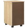 Mobile Storage Cabinet in Brown 34 x 39 x 56 cm Solid Pine Wood