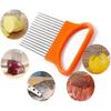 2Pcs Onion Holder Slicer, Stainless Steel Tomato Lemon Potato Vegetable Holder Slicer Cutter Tool for Kitchen Worker Slicing