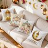 Golden Ramadan Theme Cushions Pillowcase Polyester Cushion Cover Throw Pillow Pillowcover Home Car Sofa Decor