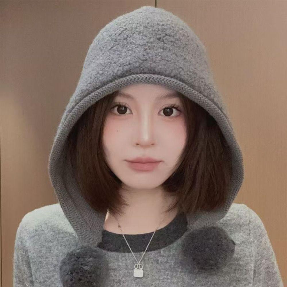 Keep Warm Pom Pom Hat Plush Warm Ear Protection Cap Gifts Versatile Fisherman Hat Daily Outfits