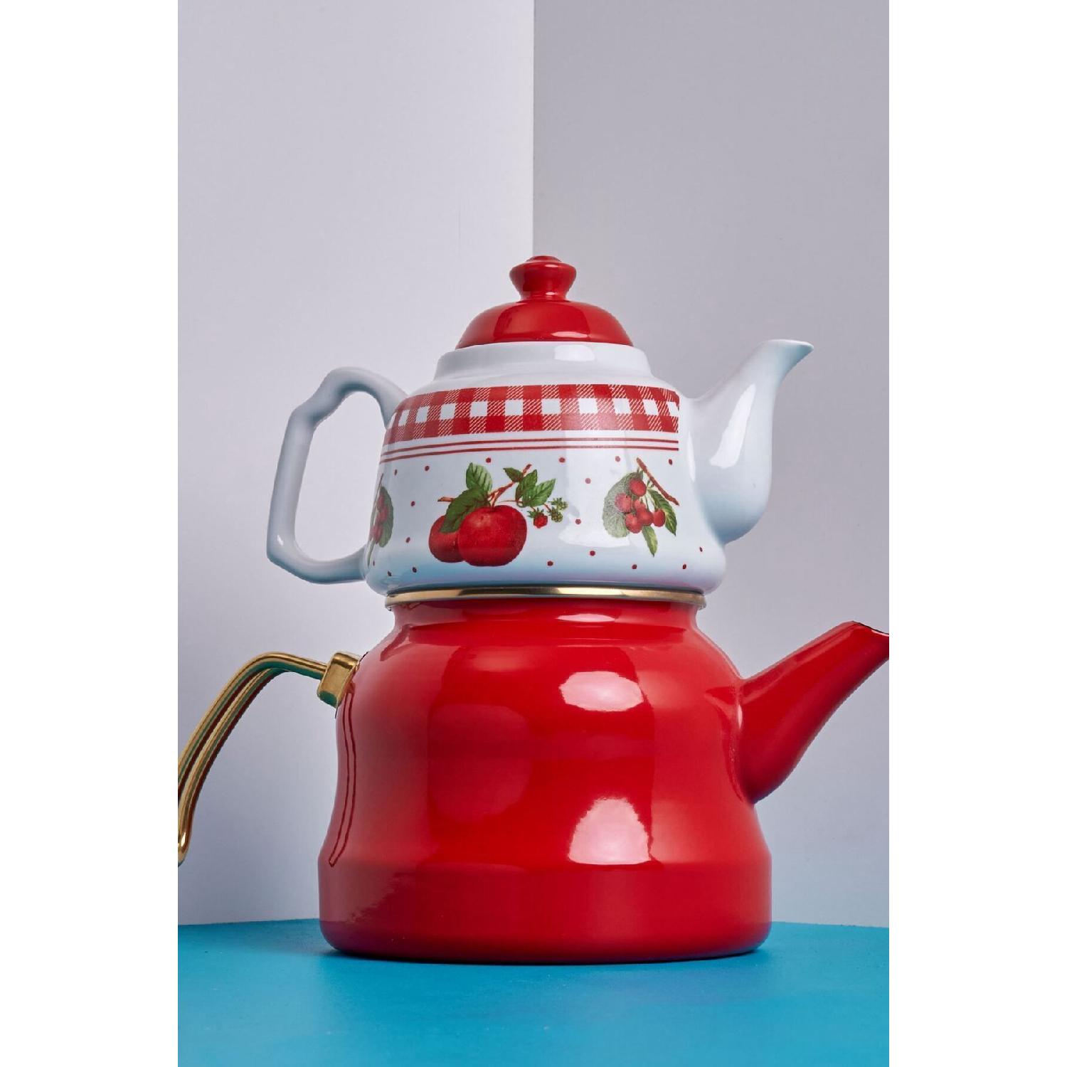 

Mela Rossa 2.6 Lt Enamel Porcelain Tea Pot червоний