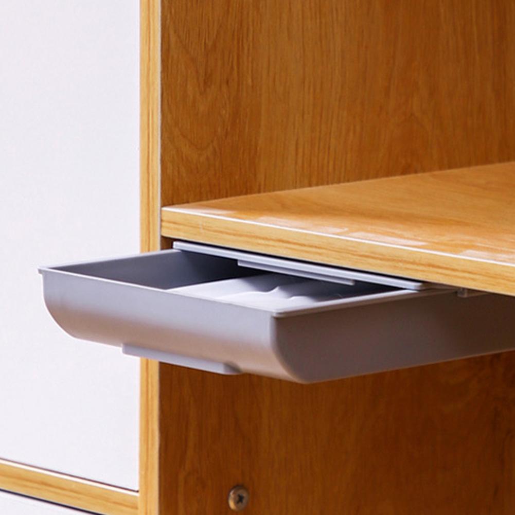 Organisateur de tiroir caché créatif collant petit tiroir sous bureau gain de place adhésif porte-papeterie organisateur usage bureau/maison