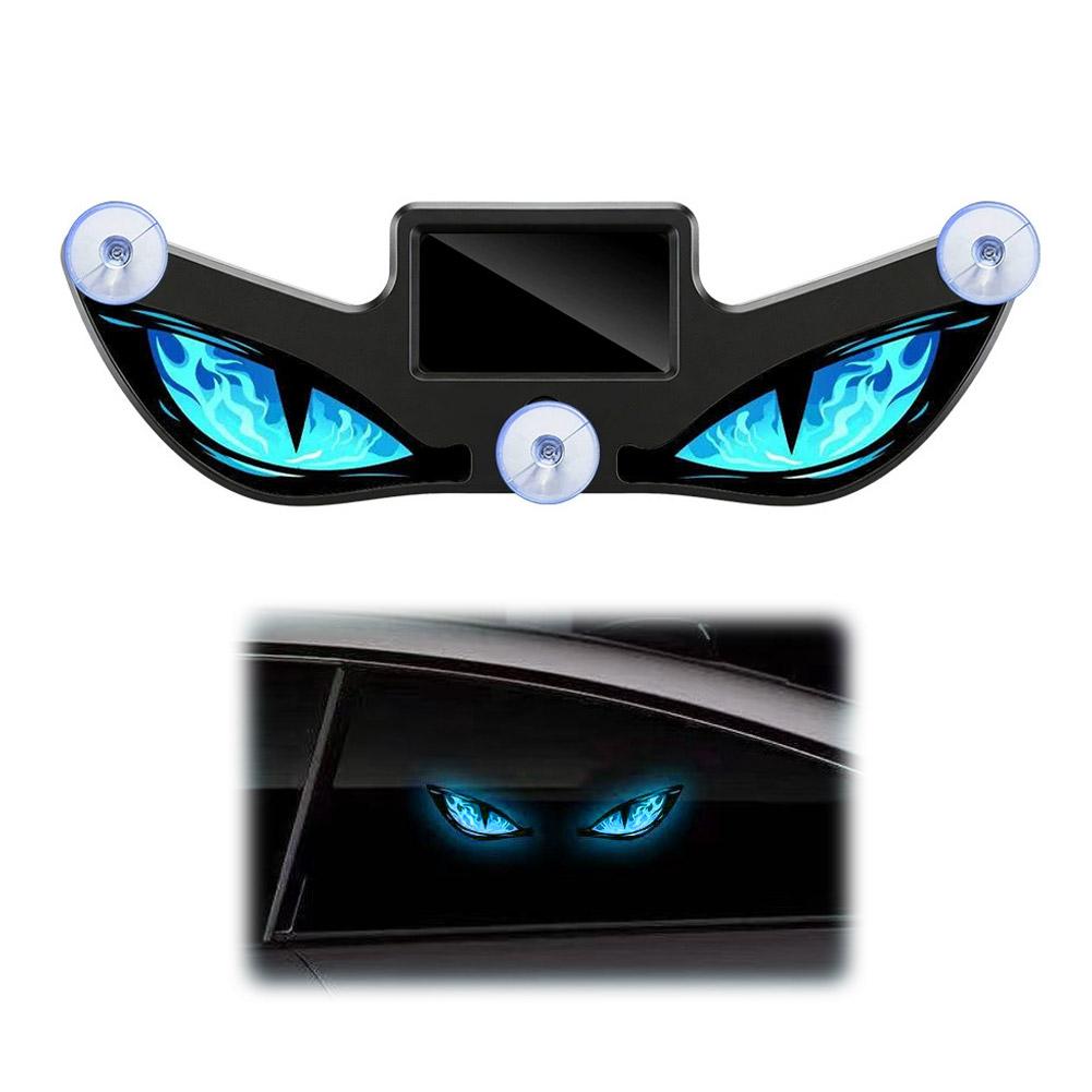 Solar Devil Eyes LED Car Window Light Wireless No Drill Solar Powered Demon Eyes Warning Lights for Cars/ Trucks/SUV/RV/Vans Neon Lights 4