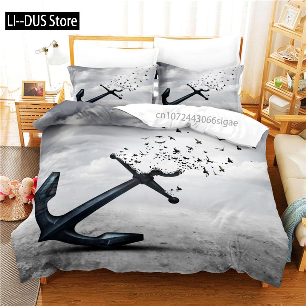 

Comforter Ship S Anchor Bedding Set 3D Bedding Digital Printing Queen Size Bedding Set Fashion Design Comforter (quilt)-EU Single(135*200cm)3pcs