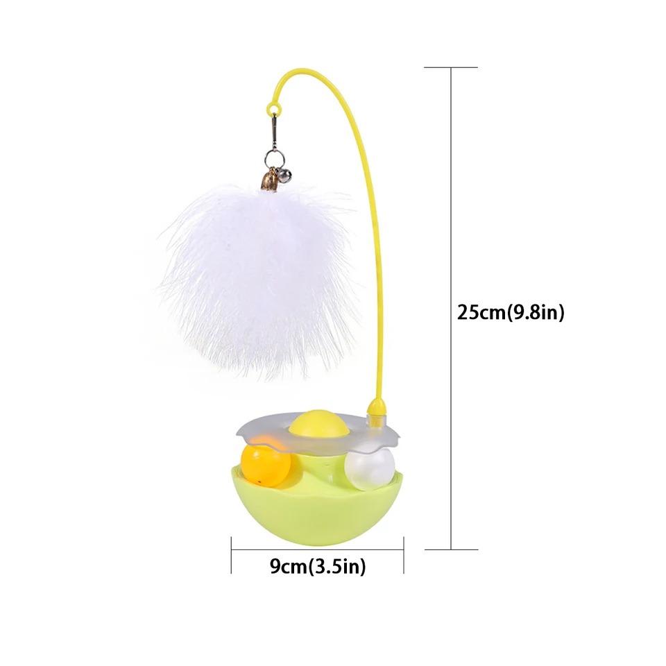 Tumbler Cat Toy Removable Stick Feather Scratching Ball Anti-Bite Turntable Interactive Toy For Small Cats, Kitten Interesting Pet Supplies